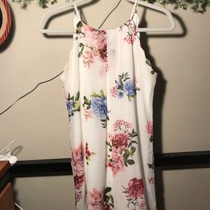 White with Floral Print Casual/Formal Dress
